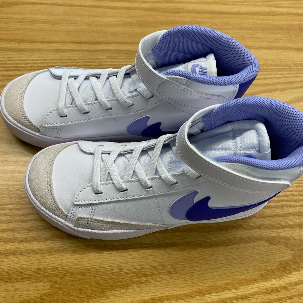 Blue and White kids Nikes